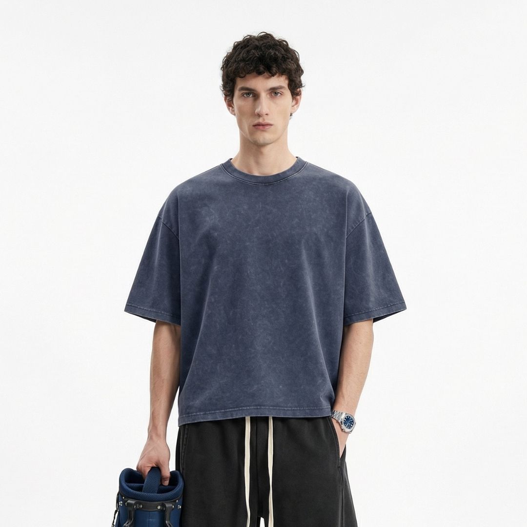S2652 285G 重水洗做舊 Boxy fit 落肩寬短版T恤