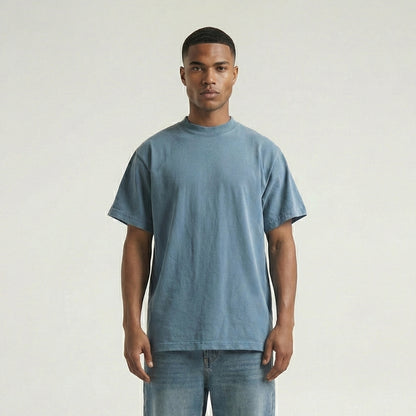 SK02 7.5oz 輕水洗重磅落肩寬版T恤
