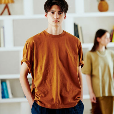 00113-BCV 全棉圓領落肩T恤