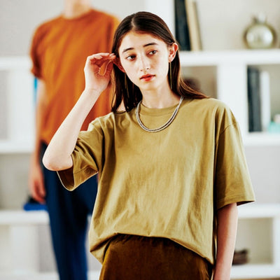 00113-BCV 全棉圓領落肩T恤