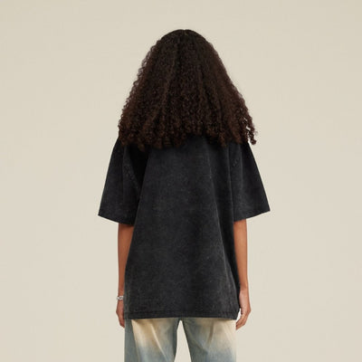 S1721 270G 重水洗做舊落肩寬版T恤