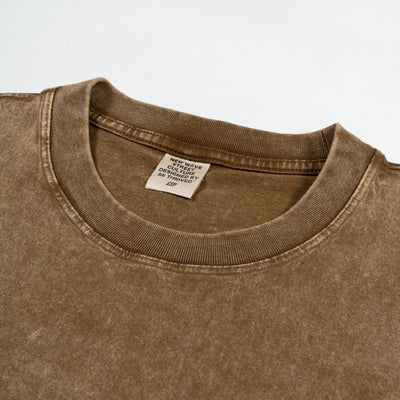 S1721 270G 重水洗做舊落肩寬版T恤